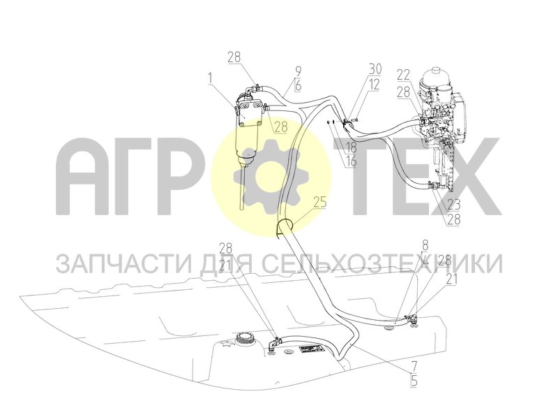 Чертеж Установка топливных рукавов (2650.84.09.200)